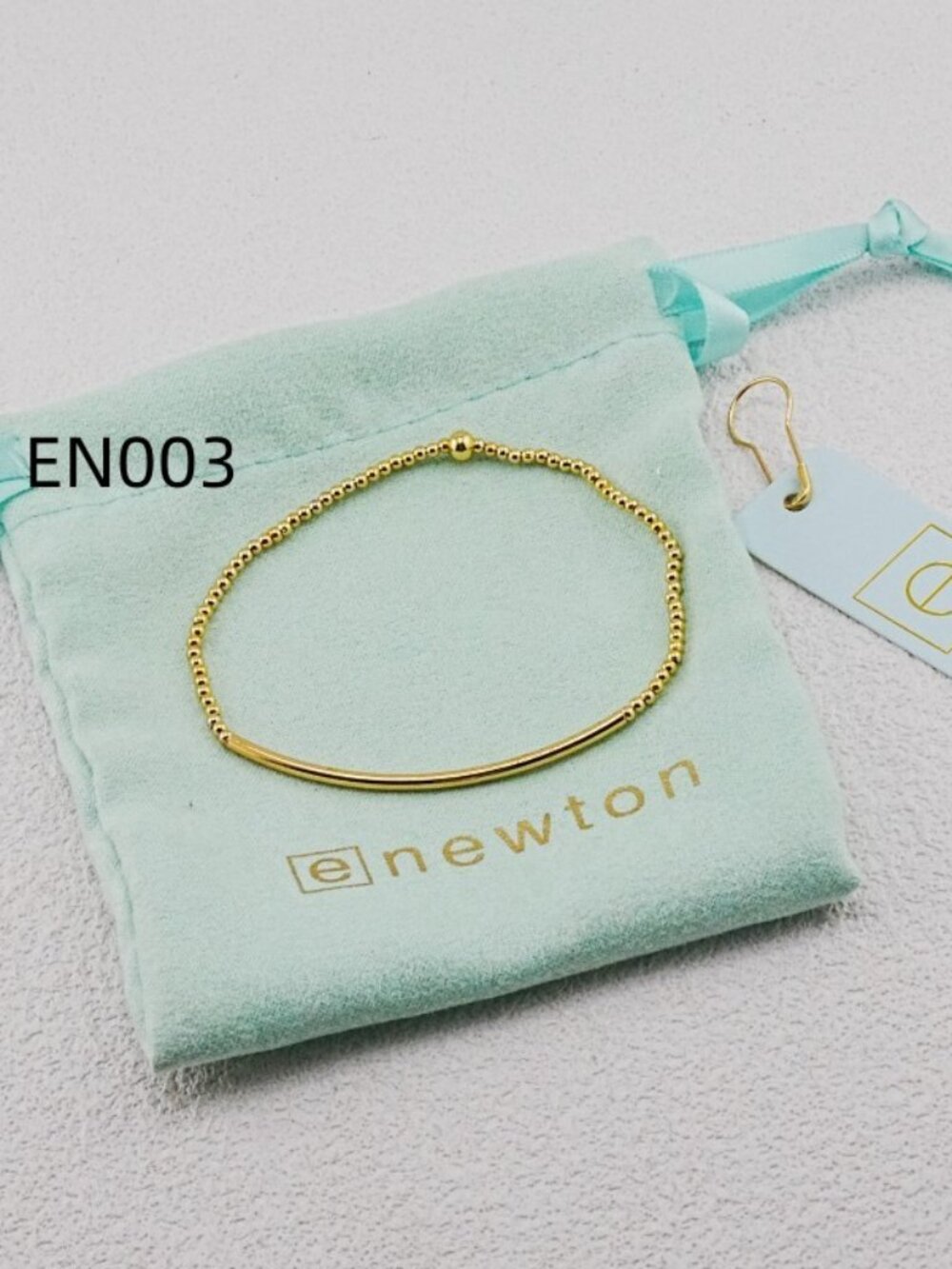 Enewton Gold Slim Curved Tube Bead Bracelet